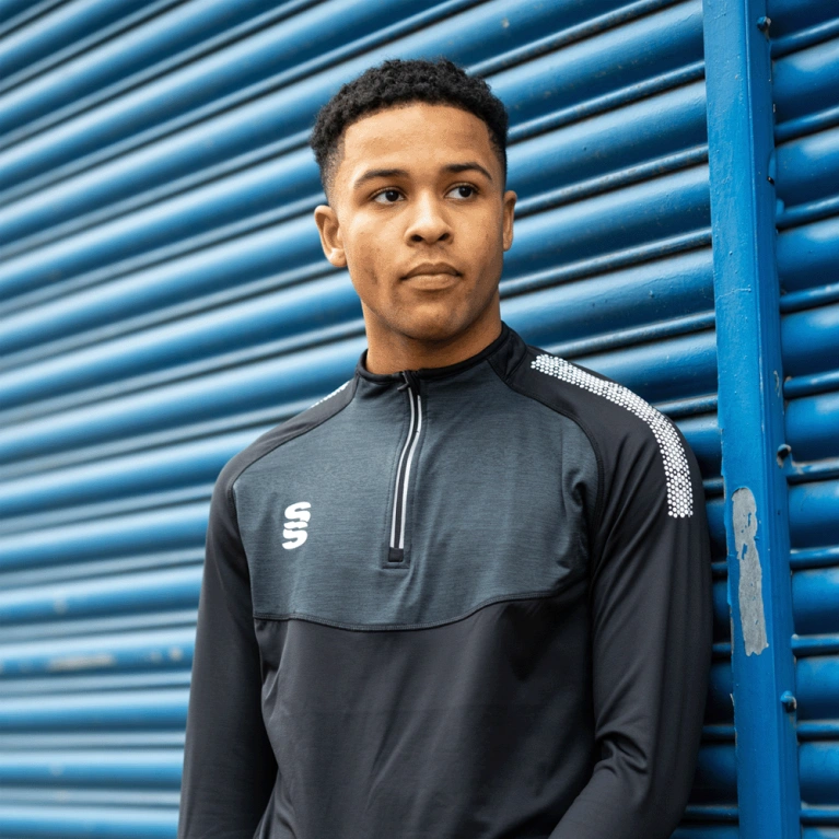 1/4 Zip Dual Performance Top :  Black